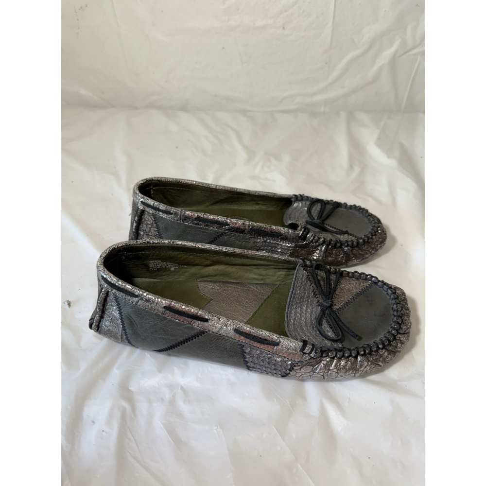 Kenzie Devia patchwork Size 7.5 Moccasins Sequin Snakeskin leather